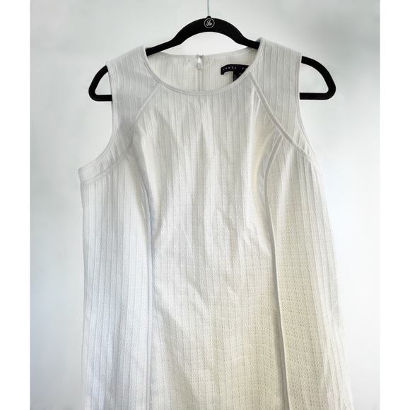 Yansi Fugel White Textured Sleeveless Sheath Dress Size 10 - Picture 4 of 6